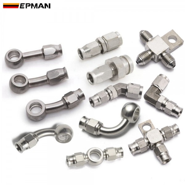 EPMAN 1PC AN3 Motorcycle Motor Bike Hydraulic Brake Oil Hose Line Banjo Fitting Stainless Steel For Car Auto Motorcycle EPSCGPJ